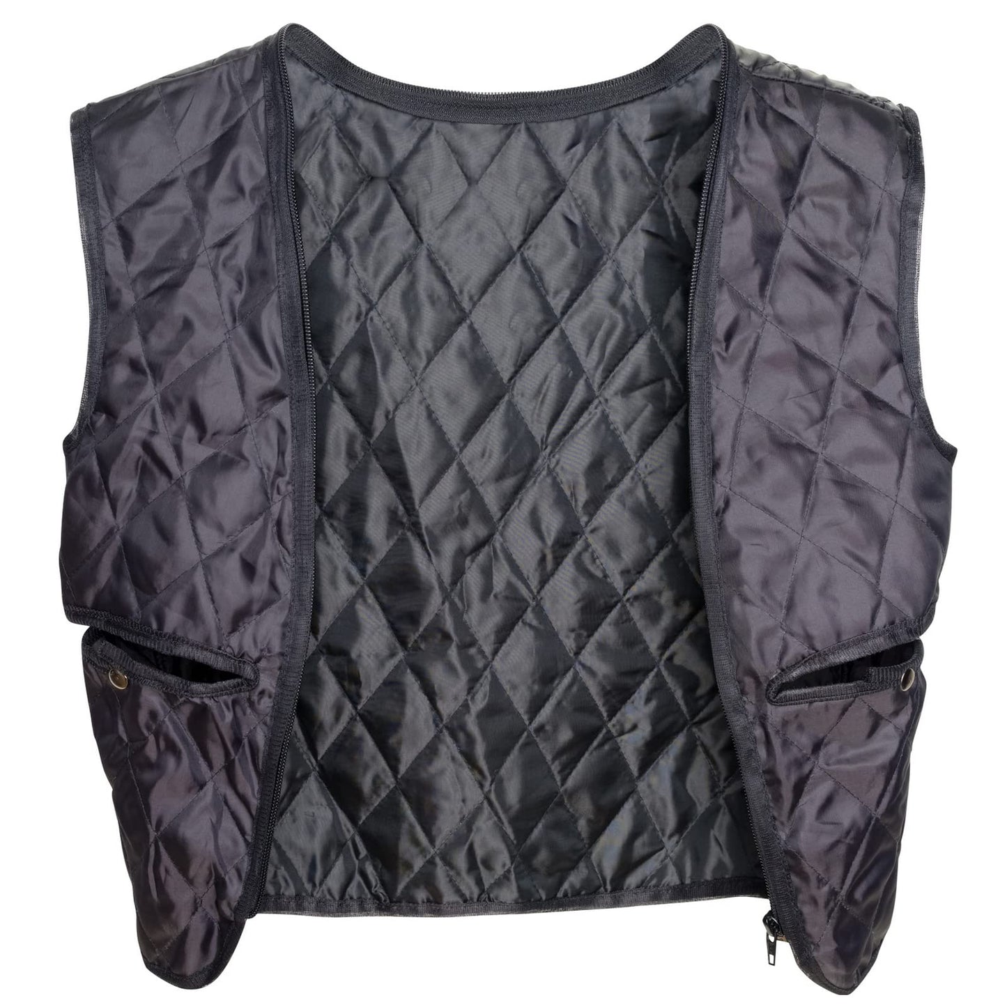 Damen Motorradjacke Leder mit Protektoren, Schwarz, XXL