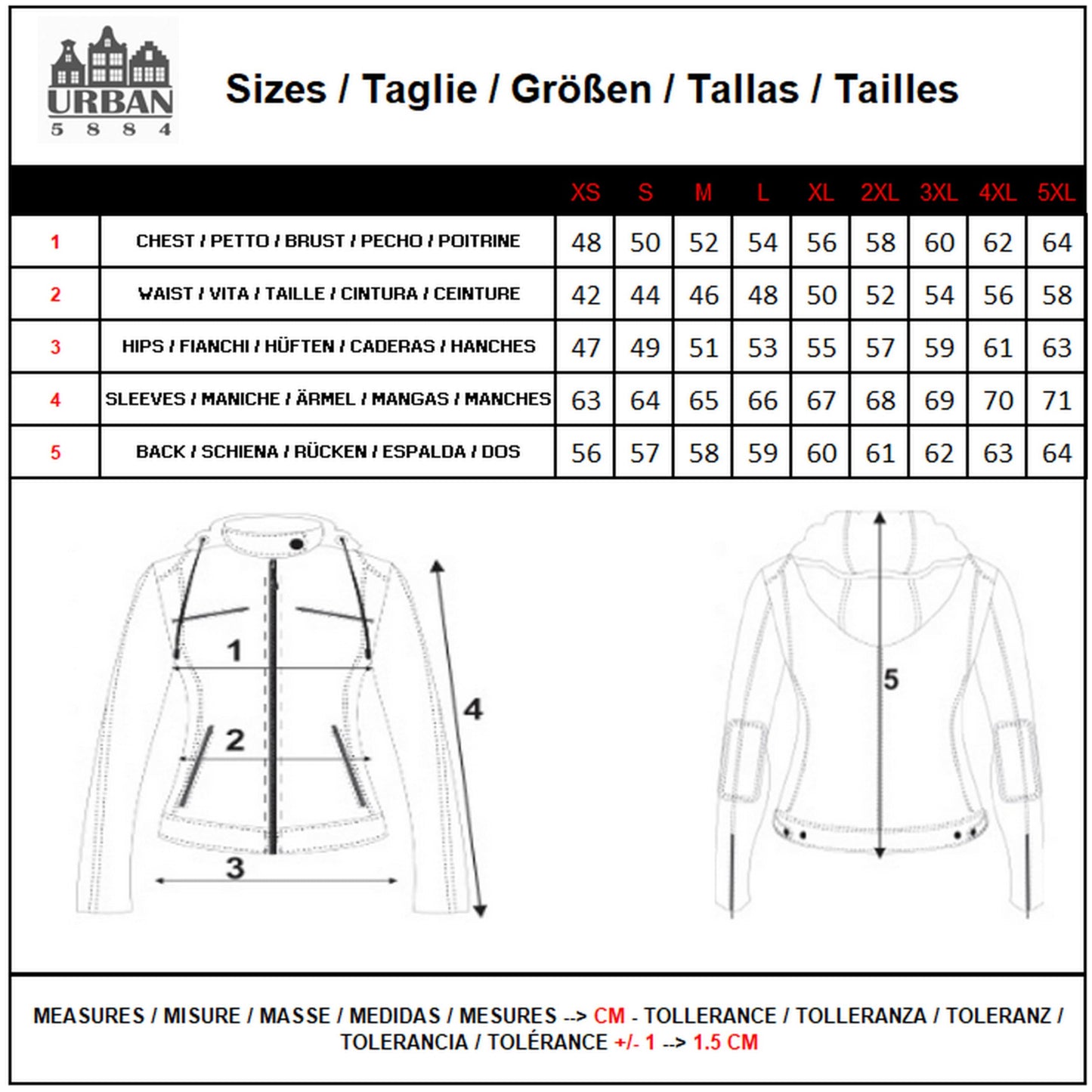 Damen Motorradjacke Leder mit Protektoren, Schwarz, XXL